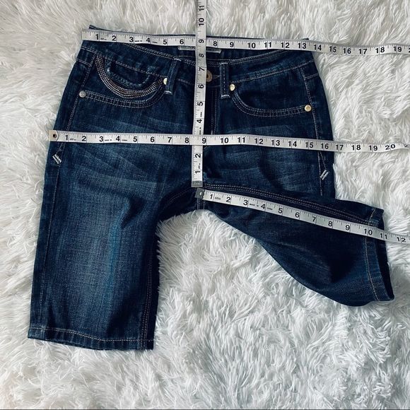 Anoname Bermuda Jean Shorts Dark Denim 25 - Picture 11 of 13